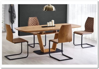 Стол обеденный Halmar BLACKY, раскладной (золотой дуб)