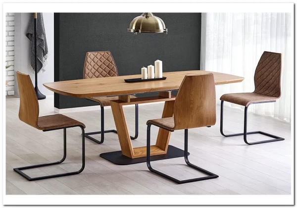 Стол обеденный Halmar BLACKY, раскладной (золотой дуб)} заказать в Курске по цене 78 634 руб. с доставкой в Курск