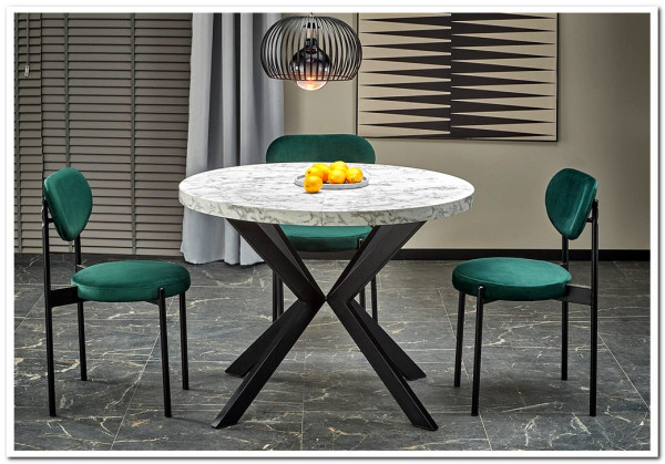 Стол обеденный Halmar PERONI (белый мрамор/черный)} заказать в Курске по цене 83 502 руб. с доставкой в Курск