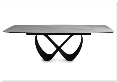 Стол обеденный Signal INFINITY Ceramic 160 раскладной (Nature Cloud белый/черный)