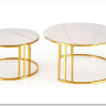 Комплект Halmar MERCURY 3, 2 стола журнальных (белый мрамор/золотой)} заказать в Курске по цене 56 204 руб. с доставкой в Курск