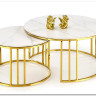 Комплект Halmar MERCURY 3, 2 стола журнальных (белый мрамор/золотой)} заказать в Курске по цене 56 204 руб. с доставкой в Курск