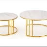 Комплект Halmar MERCURY 3, 2 стола журнальных (белый мрамор/золотой)} заказать в Курске по цене 57 327 руб. с доставкой в Курск