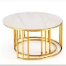 Комплект Halmar MERCURY 3, 2 стола журнальных (белый мрамор/золотой)} заказать в Курске по цене 57 327 руб. с доставкой в Курск