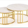 Комплект Halmar MERCURY 3, 2 стола журнальных (белый мрамор/золотой)} заказать в Курске по цене 57 327 руб. с доставкой в Курск