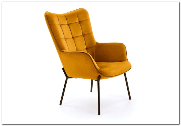 Кресло CASTEL  Halmar (горчичный/черный)} заказать в Курске по цене 28 786 руб. с доставкой в Курск