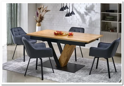 Стол обеденный Halmar FANIS 160 (натуральный/черный)