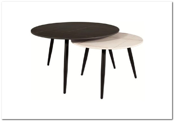 Комплект Signal KORA A, 2 стола журнальных (черный мат/белый мат/черный)} заказать в Курске по цене 23 424 руб. с доставкой в Курск