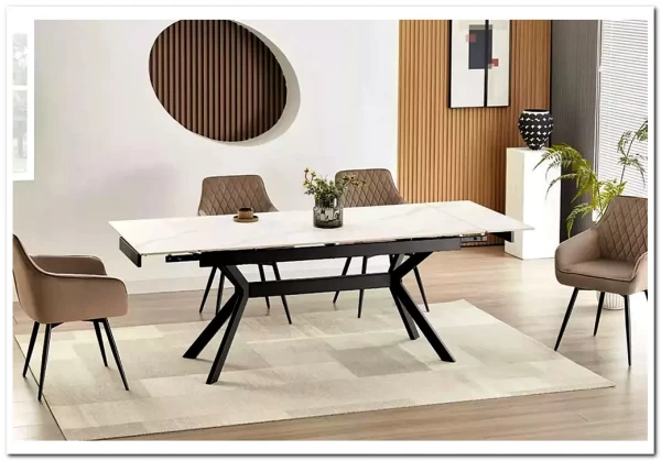 Стол обеденный Signal IMPERIA 160 (белый/черный)} заказать в Курске по цене 75 977 руб. с доставкой в Курск