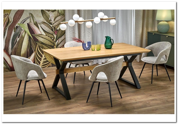 Стол обеденный Halmar HENRY 180 раскладной (натуральный/черный)} заказать в Курске по цене 83 980 руб. с доставкой в Курск