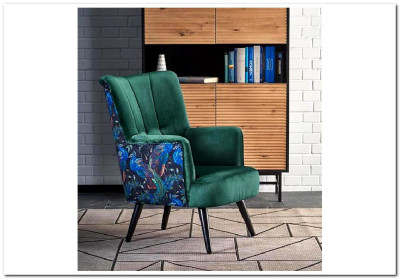 Кресло Halmar PAGONI (темно-зеленый/черный)