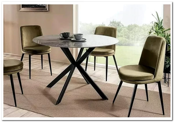 Стол обеденный Signal TALIA (эффект серого мрамора/черный)} заказать в Курске по цене 26 644 руб. с доставкой в Курск