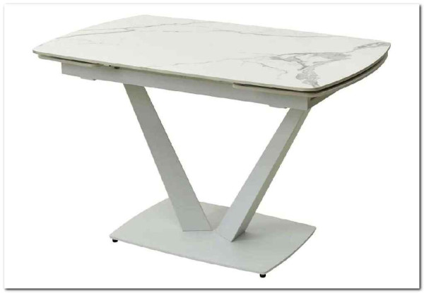 Стол ALATRI 120 GLOSS STATUARIO WHITE SINTERED STONE / WHITE} заказать в Курске по цене 63 680 руб. с доставкой в Курск