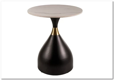 Стол журнальный Signal VIRGO (белый/черный/золотой)