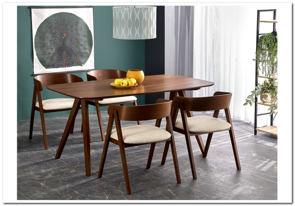 Стол обеденный Halmar MIGUEL 160 (орех)} заказать в Курске по цене 42 604 руб. с доставкой в Курск