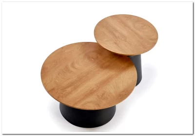 Комплект Halmar MALOMI (2 стола журнальных) (натуральный/черный)