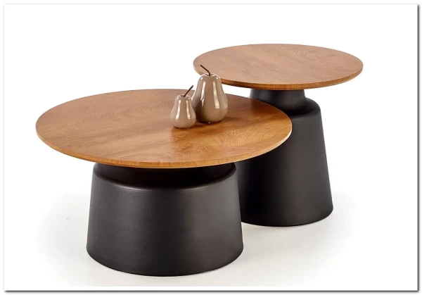 Комплект Halmar MALOMI (2 стола журнальных) (натуральный/черный)} заказать в Курске по цене 17 530 руб. с доставкой в Курск