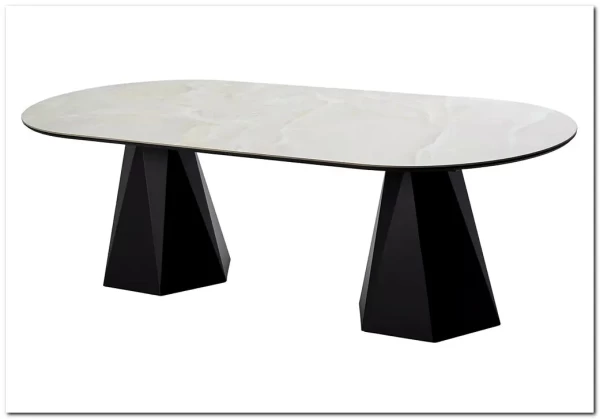 Стол ОРФЕЙ 240 нераскладной цвет ОНИКС (ONYX SABLE PULIDO), керамика / Черный каркас} заказать в Курске по цене 101 050 руб. с доставкой в Курск