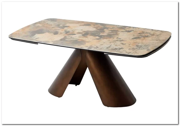 Стол КАЛЬДЕРОН (CALDERON) 180 цвет TL-137 матовый, исп керамика / МЕДНЫЙ БРАШИРОВАННЫЙ, ®DISAUR} заказать в Курске по цене 140 850 руб. с доставкой в Курск