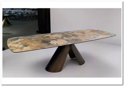 Стол КАЛЬДЕРОН (CALDERON) 180 цвет TL-137 матовый, исп керамика / МЕДНЫЙ БРАШИРОВАННЫЙ, ®DISAUR