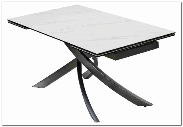 Стол ESTEBIO 160 KL-99 Белый мрамор матовый, итальянская керамика/ Серый металлик, DISAUR} заказать в Курске по цене 70 475 руб. с доставкой в Курск