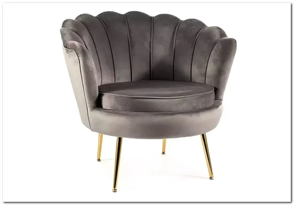 Кресло SIGNAL CAMELLIA Velvet Bluvel 14 (серый/золотой)} заказать в Курске по цене 27 417 руб. с доставкой в Курск