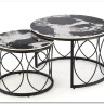 Комплект Halmar ALEXANDRA, 2 стола журнальных (черный мрамор/черный)} заказать в Курске по цене 27 660 руб. с доставкой в Курск