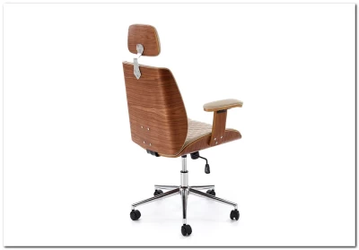 Кресло компьютерное HALMAR TIMBER бежевый/орех