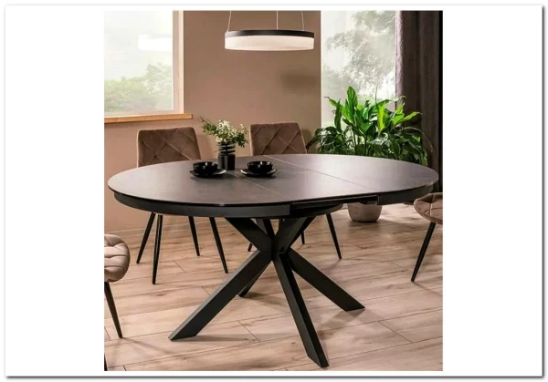 Стол обеденный Signal PORTO Ceramic 120 раскладной (темно-серый мрамор/черный мат)} заказать в Курске по цене 130 855 руб. с доставкой в Курск