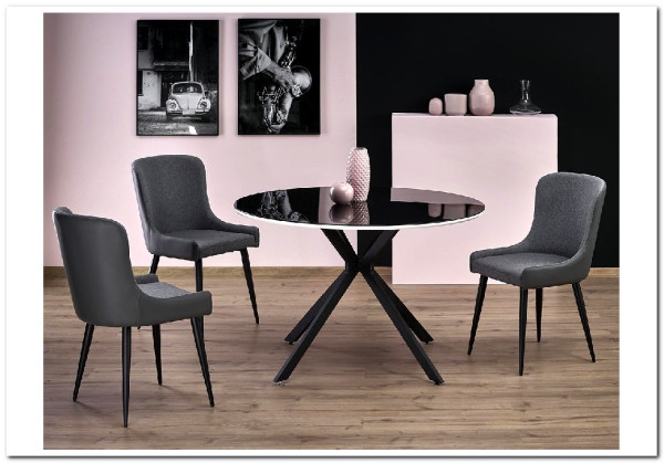 Стол обеденный Halmar AVELAR (черный/белый)} заказать в Курске по цене 31 785 руб. с доставкой в Курск