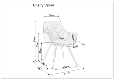 Стул кухонный Signal CHERRY Velvet Bluvel 78 (зеленый/черный мат)