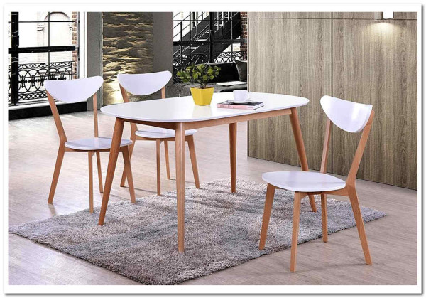 Стол обеденный MAX Белый+Натуральный ( Бук)} заказать в Курске по цене 18 560 руб. с доставкой в Курск