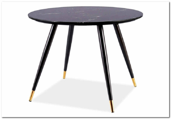 Стол обеденный Signal CYRYL II эффект черного камня/черный/золотой} заказать в Курске по цене 38 043 руб. с доставкой в Курск