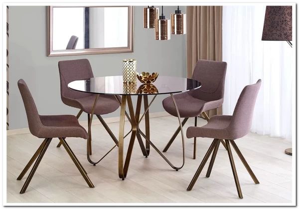 Стол обеденный Halmar LUNGO (коричневый/античное золото)} заказать в Курске по цене 47 232 руб. с доставкой в Курск