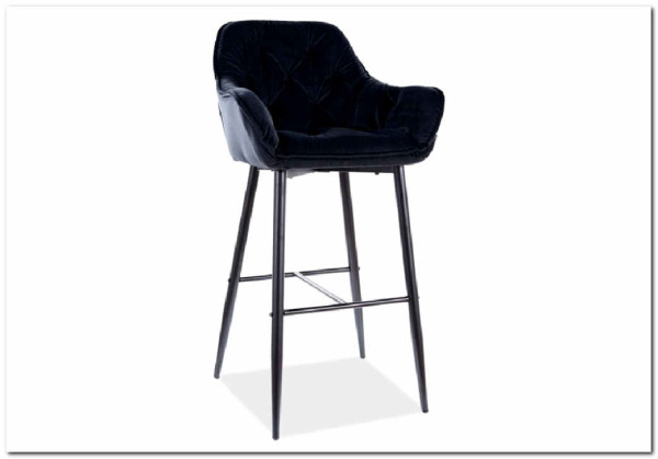 Барный стул Signal CHERRY H-1 VELVET черный} заказать в Курске по цене 15 363 руб. с доставкой в Курск