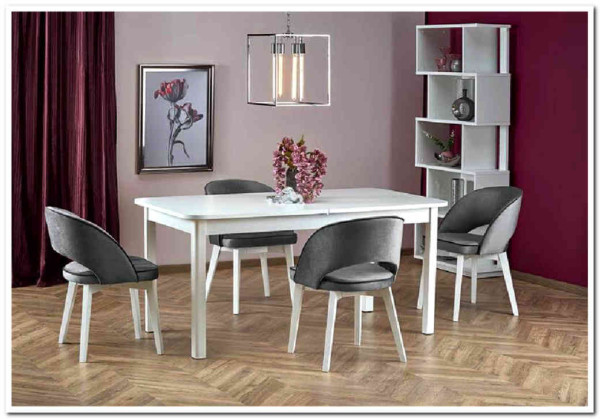 Стол обеденный Halmar FLORIAN раскладной белый} заказать в Курске по цене 37 278 руб. с доставкой в Курск