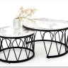 Комплект Halmar FORMOSA, 2 стола журнальных (белый мрамор/черный)} заказать в Курске по цене 35 111 руб. с доставкой в Курск