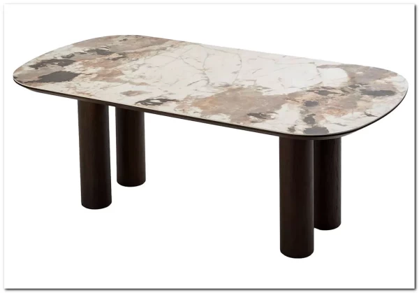 Стол ПИНО (PINO) 210 цвет CA035, керамика / ТЕМНЫЙ ОРЕХ, ®DISAUR} заказать в Курске по цене 80 700 руб. с доставкой в Курск