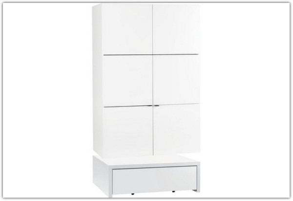 Шкаф 2-дв. с основанием 106x95 с ящиком Young Users by VOX белый/чёрный купить по цене 81 270 руб. в магазине Другая Мебель в Курске