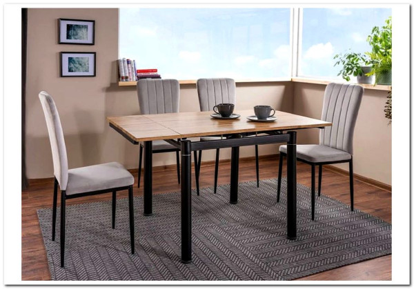 Стол обеденный Signal GD082 80 раскладной (дуб артизан/черный мат)} заказать в Курске по цене 34 607 руб. с доставкой в Курск