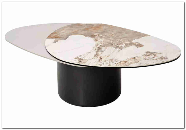 Стол кофейный NIKLAS PANDORA керамика на стекле и окрашенный МДФ/ темно-серый МДФ каркас DISAUR} заказать в Курске по цене 48 800 руб. с доставкой в Курск