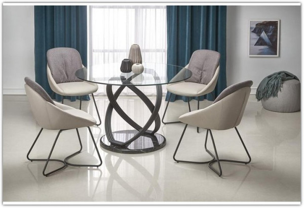 Стол обеденный Halmar OPTICO (прозрачный/черный)} заказать в Курске по цене 60 160 руб. с доставкой в Курск