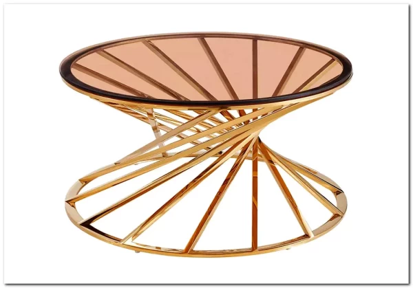 Стол журнальный Signal OTTAVIA A дымчатый янтарь/золотой} заказать в Курске по цене 51 777 руб. с доставкой в Курск