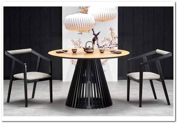 Стол обеденный Halmar MIYAKI 120 дуб натуральный/черный} заказать в Курске по цене 87 560 руб. с доставкой в Курск