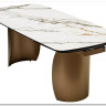 Стол BRONTE 200 раскладной KL-188 Контрастный мрамор матовый, итальянская керамика/ Шампань, ®DISAUR} заказать в Курске по цене 139 850 руб. с доставкой в Курск