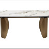 Стол BRONTE 200 раскладной KL-188 Контрастный мрамор матовый, итальянская керамика/ Шампань, ®DISAUR} заказать в Курске по цене 139 850 руб. с доставкой в Курск