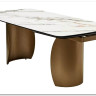 Стол BRONTE 200 раскладной KL-188 Контрастный мрамор матовый, итальянская керамика/ Шампань, ®DISAUR} заказать в Курске по цене 139 850 руб. с доставкой в Курск