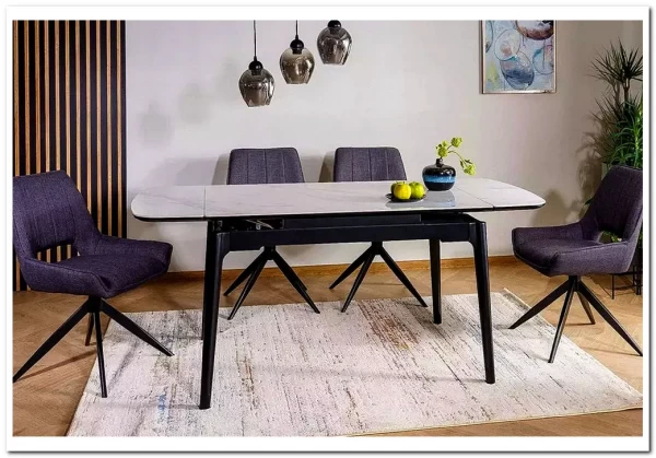 Стол обеденный Signal SENTO 120 (белый лак/черный)} заказать в Курске по цене 59 614 руб. с доставкой в Курск