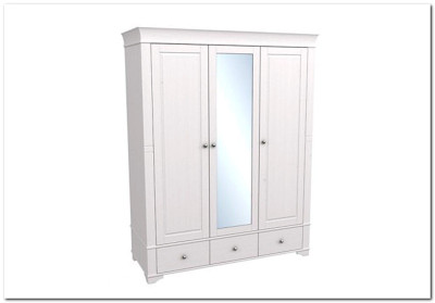 Шкаф 3х дверный  Бейли (массив) с зеркалом