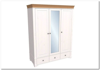 Шкаф 3х дверный  Бейли (массив) с зеркалом